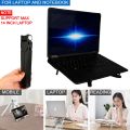 Foldable laptop stand for bed lightweight ventilate portable laptop stand with 7-Level adjustable Height  for 11 - 15 Inch notebook stand ABS High Quality plastic laptop stand with aluminum center rod and non-slip silicon grip.. 