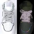 1Pair Reflective Laces Flat Shoelaces for Sneakers Colorful Reflective Shoe laces Luminous Shoelace 100/120/140/160CM Strings.