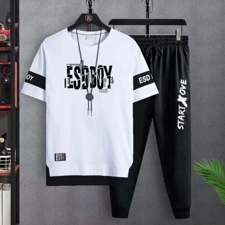 Men's%20Summer%20set%20Hot-selling%20T-shirt%20Pants%20Set%20Casual%20Fitness%20Jogger%20Pants%20Summer%20Gym%20T%20Shirt%20Hip%20Hop%20Fashion%20Men's%20Tracksuits%20-%20Image%202