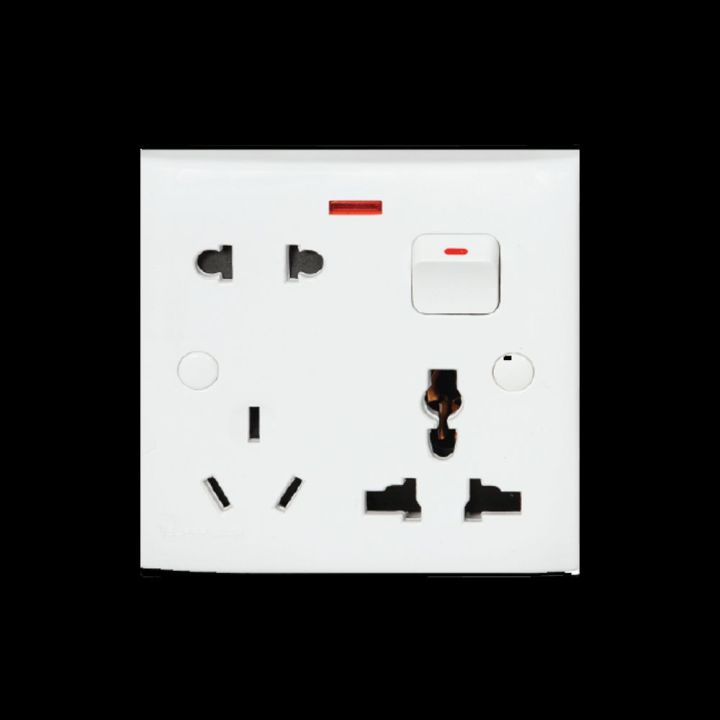 Multi Function Universal Wall Switch Socket - 8 Pin Universal Socket- Only Socket