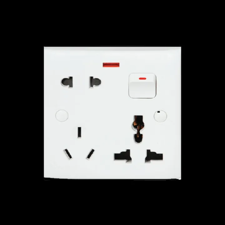 Multi Function Universal Wall Switch Socket - 8 Pin Universal Socket- Only Socket