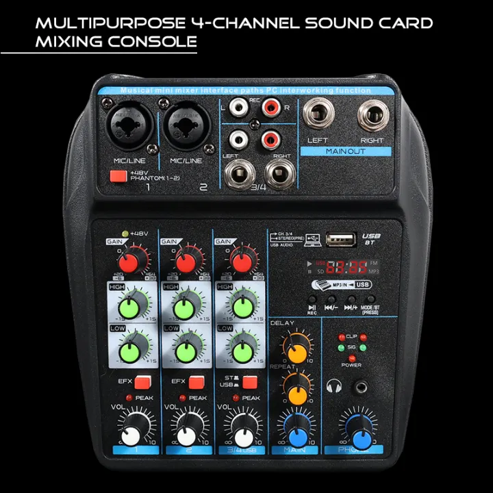 4%20Channel%20Mixer%20DJ%20Mixing%20Console%20with%20Bluetooth%2048V%20Phantom%20Power%20Monitor%20Karaoke%20System%20USB%20Mixer%20Audio%20-%20Image%206