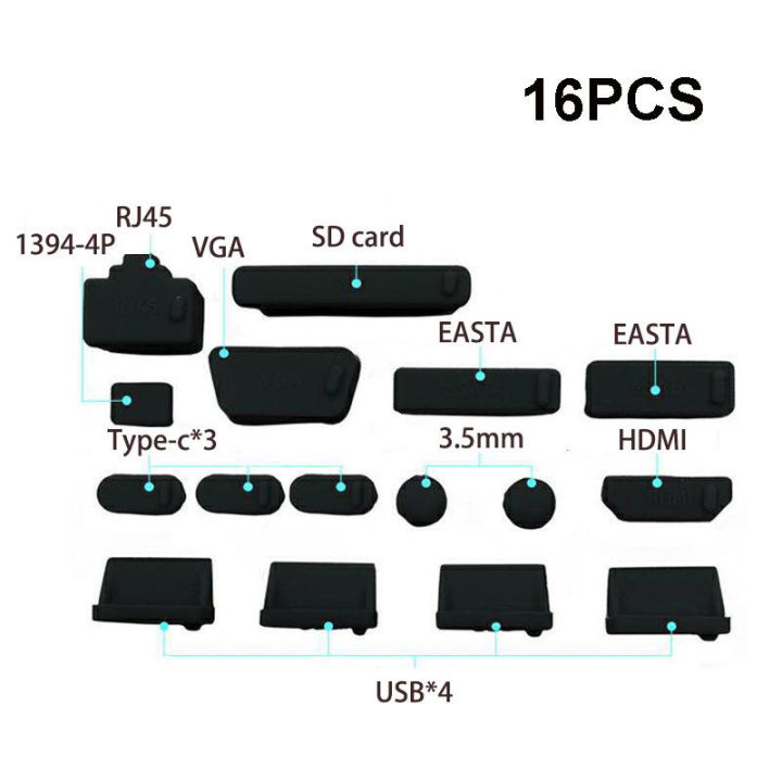 Hongheyi 10 Pairs USB Type C Anti Dust Protect Cover Silicon Port Plug Cover(White
