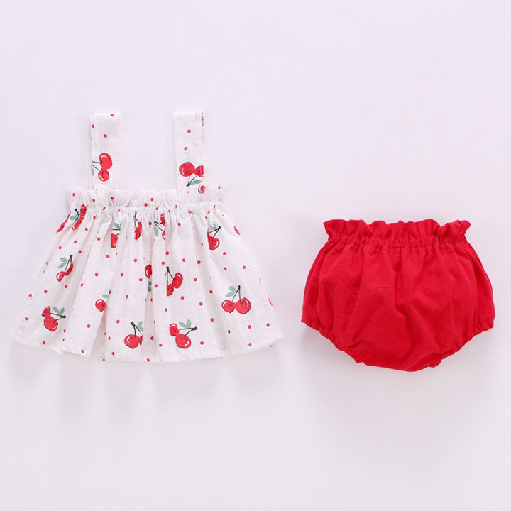 Lawadka Summer Thin Newborn Baby Clothes For Girls Set Print Mini Dress And PP Shorts 2Pcs Set Infant Baby Clothing Outfit 2024