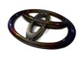 Toyota logo car sticker label 16x11 silver color with glue on the back can be installed immediately in one shop. fast delivery.. 