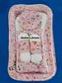 Export Quality Baby Bed Set With Mosquito Net 3 Pillows And 1 Bedding Comforter ,Full package ForNew Born Baby.Colors Available. 