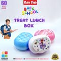 Compartment Treat Lunch Box for Kids Girls Cartoon pattern Portable Students Treat Box with Fork Spoon Sandwich Snack Food Box. 