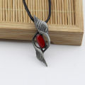 Dmc Devil May Cry 5 Dante Pendant Necklace Red Blue Gem Cosplay Necklaces Long Rope Chain Vintage Gifts for Men. 