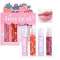 Dragon Ranee 4 Pcs Fruit Lip Oil Set Lip Gloss Crystal Jelly Liquid Lipstick Set. 