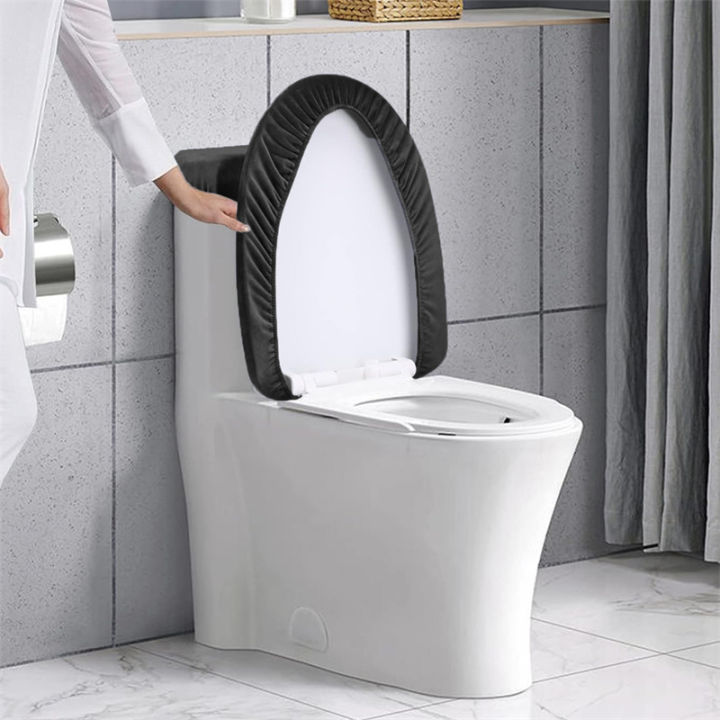2pcs%20of%20Solid%20Color%20Elastic%20Toilet%20Seat%20Cover%20Easy%20To%20Disassemble%20Durable%20Toilet%20Lid%20Water%20Tank%20Dust%20Protection%20Cover%20Bathroom%20-%20Image%205