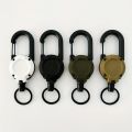 1/2/4pcs Extendable Retractable Holders Keychain Badge Reels Heavy Duty Clip With Carabiner Key Chain For Men Outdoor Bags.
