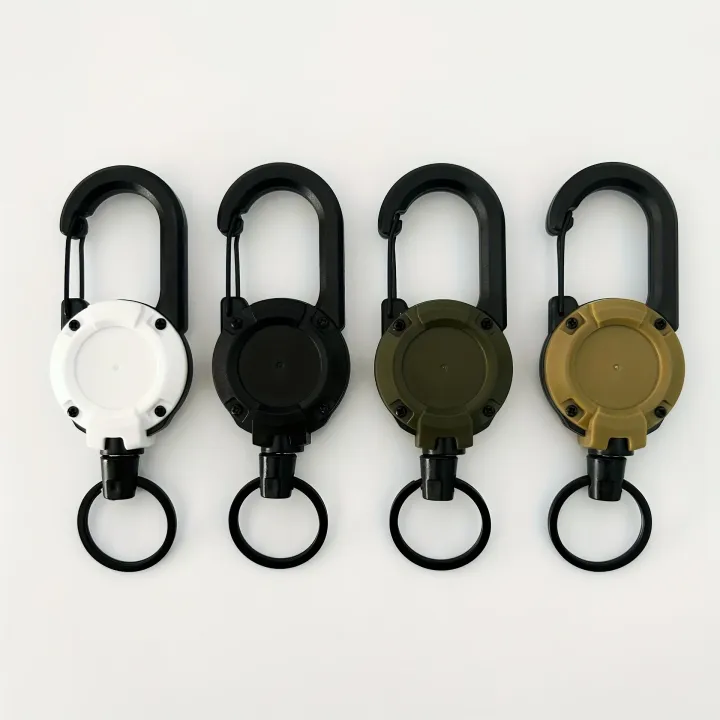 1/2/4pcs%20Extendable%20Retractable%20Holders%20Keychain%20Badge%20Reels%20Heavy%20Duty%20Clip%20With%20Carabiner%20Key%20Chain%20For%20Men%20Outdoor%20Bags%20-%20Image%203