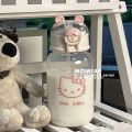 500ML Sanrio Hello Kitty Pochacco Transparent Straw Cup Anime Cartoon Kuromi Cinnamoroll For Kid Kawaii Bottle Water Cup Gifts. 