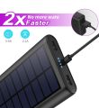 Solar Power Bank 26800mAh, HETP, New Version Solar Charger Portable Charger 2 Outputs Huge Capacity External Backup Battery Pack. 