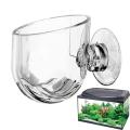 Acrylic Aquatic Plant Cup Aquarium Fish Tank Glass Plant Pot with suction holder Feeding Container Stand for Aquarium Lanscape. 