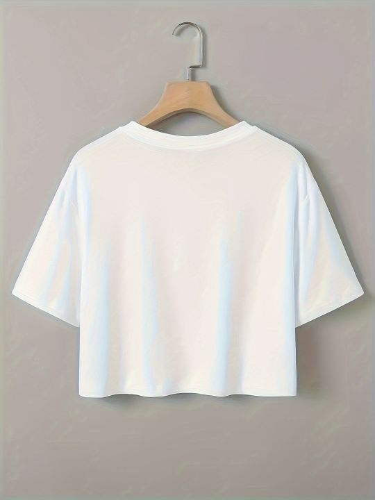 Letter%20Graphic%20Casual%20Crop%20Short%20Sleeve%20T-shirt%20Round%20Neck%20Running%20Sports%20Tee%20Women's%20Activewear%20-%20Image%203