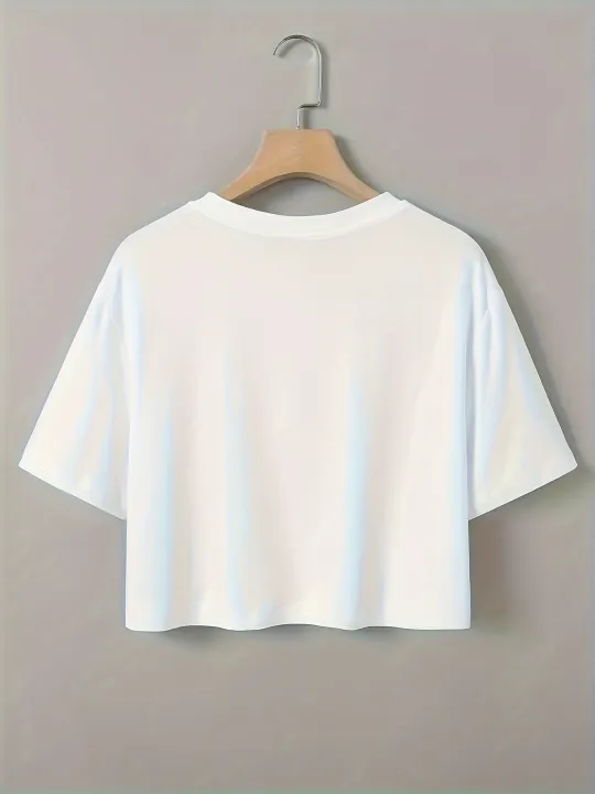Letter%20Graphic%20Casual%20Crop%20Short%20Sleeve%20T-shirt%20Round%20Neck%20Running%20Sports%20Tee%20Women's%20Activewear%20-%20Image%203