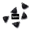 EXPRESS DEALS HUB 10 Pair Magnetic Clasps Heart Shaped Magnet Converter Jewelry Clasps Locking Clasps for DIY Bracelet Necklace Jewelry Making Silver gold black. 