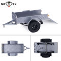 Aluminum Machined Utility Trailer with Ball Head Tool for Small RC Crawler 1/18 1/24 Scale TRX4M FCX18 Redcat Ascent-18 SCX24.
