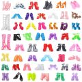 45 Item/Set Doll Accessories=5*Doll Clothes Dress+40*Doll Accessories Doll Shoes Boots Necklaces Glasses Hangers For 30CM Doll. 