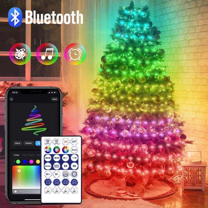 20M RGB Christmas LED String Fairy Light USB Bluetooth Fairy Lights ...