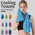 Portable Circular Silicone Wrapped Cold Towel Cooling Towel Quick Drying Polyester Fiber Towels Beach Accessories Sport Fitness.