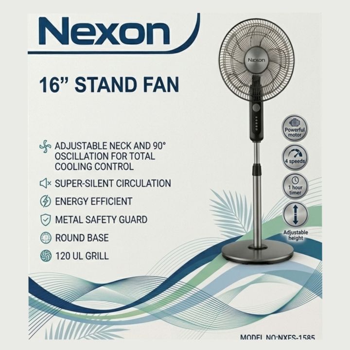 Stand Fan 16 inch 5 Blade [12 Months Warranty for the Motor]