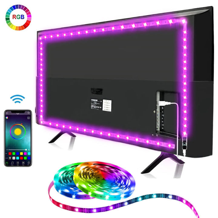 USB LED Strip Lights Bluetooth App Control LED Lights for TV RGB 5050 ...