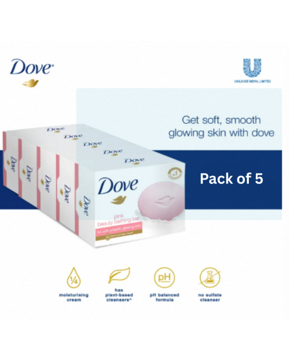 Dove Bar Pink 100g - Pack of 5 (combo pack)