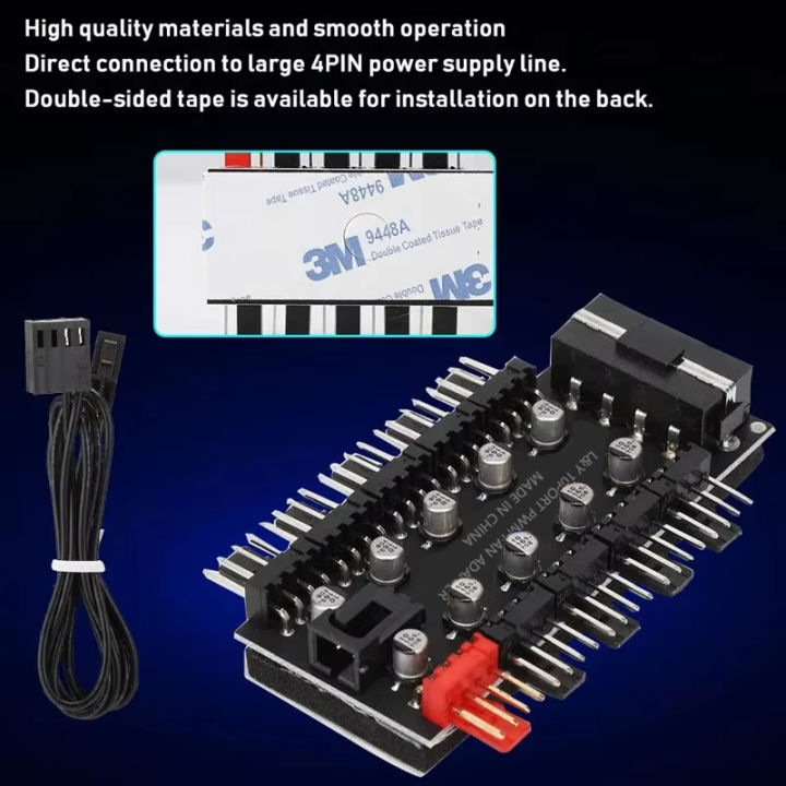 4Pin%2010%20Port%20PC%20Case%20Fan%20Hub%20PWM%20Controller%20SATA%20Power/Large%204P%20Splitter%20Motherboard%20Cooler%20Cooling%20Fan%20Cable%20-%20Image%206