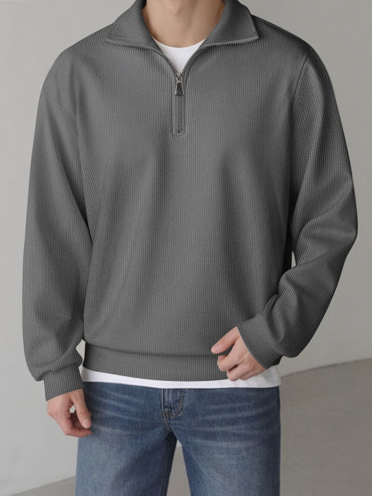 Cross%20border%20European%20and%20American%20men's%20corduroy%20half%20zipper%20casual%20sports%20long%20sleeved%20shirt%20-%20Image%202