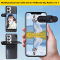 Adjustable Sky Mirror 2-in-1 Phone Rear Selfie Mirror Shooting Clip Outdoor Travel Phone Shooting Reflector Shooting Supplies. 