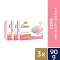 Dove Beauty Bar Soap Pink 90g (Bundle of 3). 