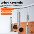 2 in 1 SIM Card Pin Removal Ejector Tool Pin Cleaning Brush Reset Tool Needle Opener Cleaner Kit for iPhone Headphone Universal. 