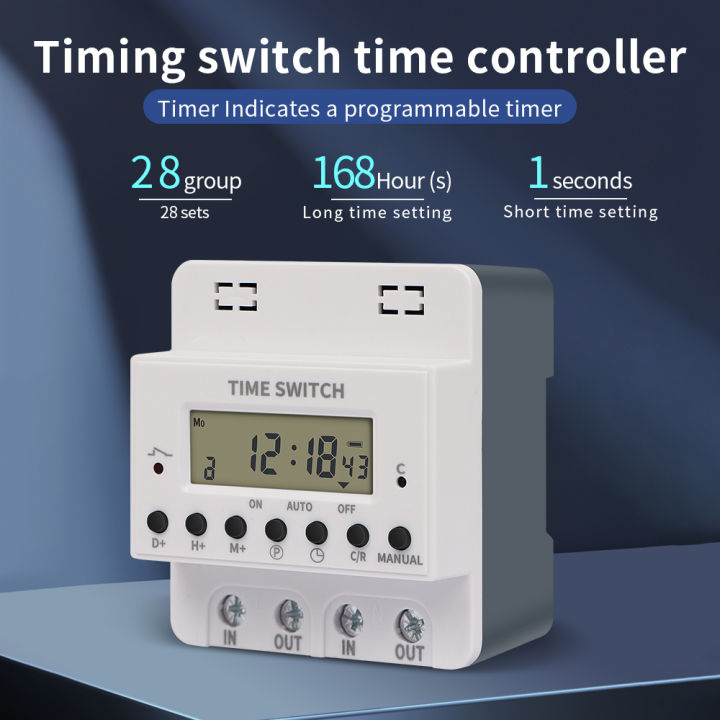 Timer Controlled Reverse Switch 60A 80A 100A 220V Digital Electronic Timer Switch Hour Weekly ...