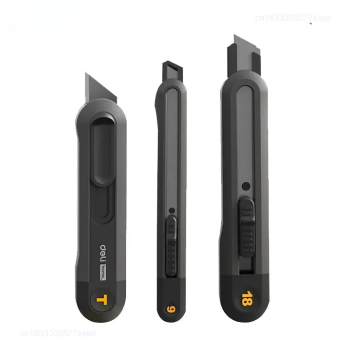 Deli%20Black%20Sk2%20Blade%203%20Styles%20Tool%20Retractable%20Push%20Button%20Self-Locking%20Paper%20Cutting%20Utility%20Knife%20Office%20Supplies%20Stationery%20-%20Image%202