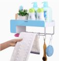 Adhesive Kitchen Bathroom Organizer Self adhesive Storage Rack Wall Holder With Hook no drill Towel Rack. 