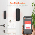 WiFi Door Open Closed Detectors Tuya Window Sensor with App Notification Alert Contact Sensor for Home Security with Black Color. 