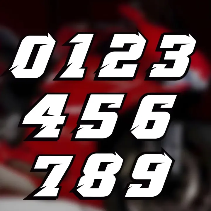ISGTDRM 2PCS Motorcycle Racing Arabic Numbers Stickers DIY Refit ...