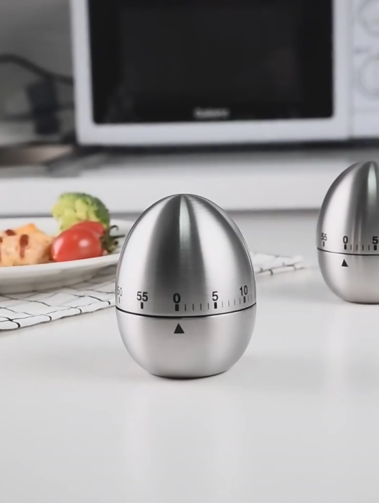 Stainless Steel Kitchen Timer Manual Mechanical Cooking Egg Alarm Clock Timer Countdown Cooking Tools Kitchen Gadgets-Dshop