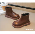 Children Fashion Boots Simple Girls Ankle Boot Black Kids Short Leather Boots Side Zipper Thick Bottom Autumn Winter 2024 New. 