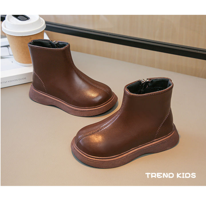 Children%20Fashion%20Boots%20Simple%20Girls%20Ankle%20Boot%20Black%20Kids%20Short%20Leather%20Boots%20Side%20Zipper%20Thick%20Bottom%20Autumn%20Winter%202024%20New%20-%20Image%205
