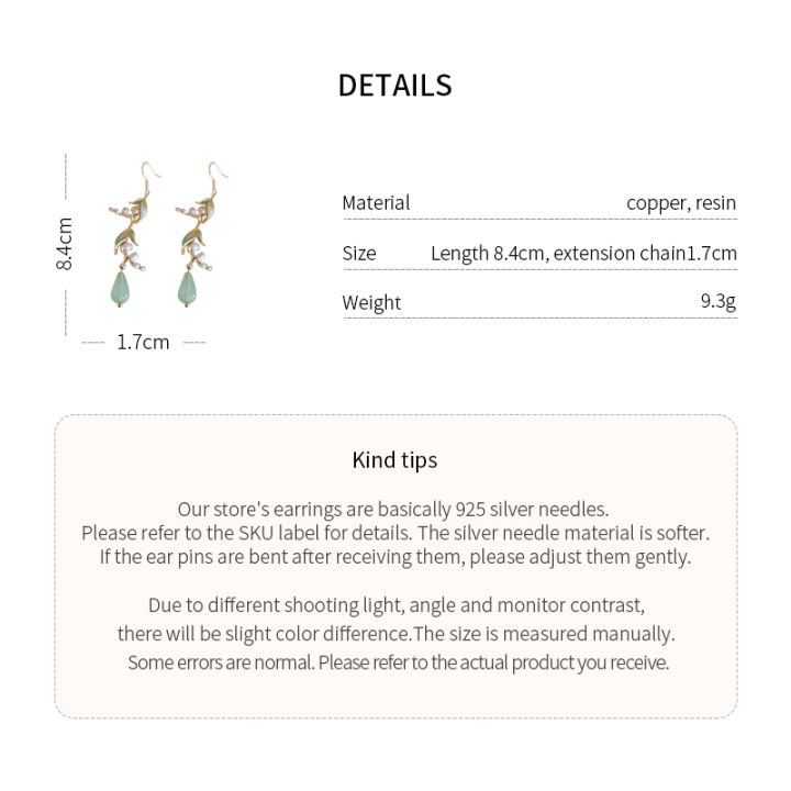 Lily%20Of%20The%20Valley%20Leaf%20Water%20Drop%20Resin%20Dangle%20Earrings%20Women%20Partysu%20New%20In%20Earring%20Hook%20Vintage%20Fashion%20Cheongsam%20Jewelr%20K-%20-%20Image%206