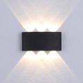 LITFAD Rectangle Led Wall Sconce Bulb Included 110V-120V Waterproof Outdoor Foyer Porch Wall Lighting 8W 3000K Warm Light 6-Bulb Wall Lamp for Pathway Living Room Stairways Corridor Hotel Black. 
