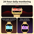 LIGE Men's Smart Watch With LED Flashlight 2.01-inch HD Screen Bluetooth Calling Heart Rate Monitor AI Voice Control Waterproof.