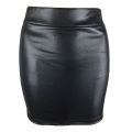 Women Mini Skirt Solid Color High Waist Slim Fit Skinny Matte Faux Leather Cozy Commuter Bodycon Skirt Streetwear.