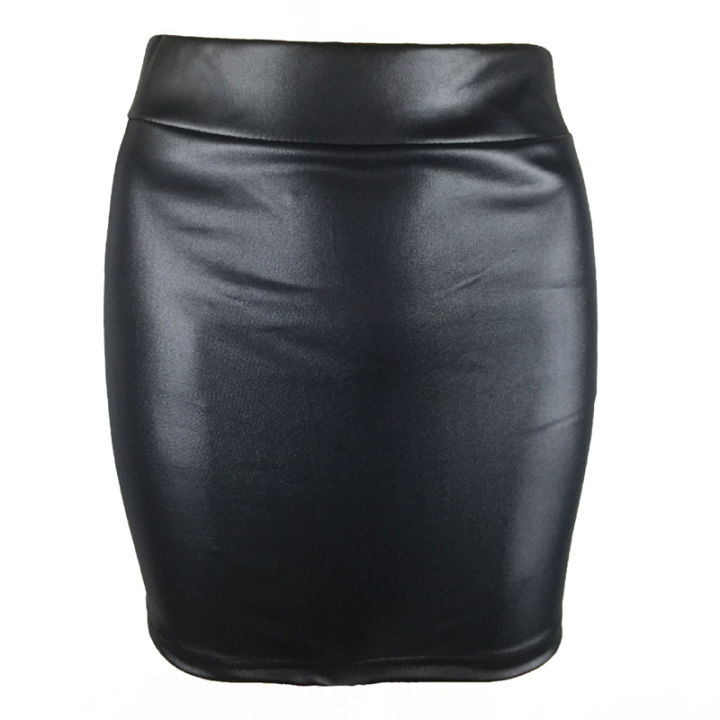 Women%20Mini%20Skirt%20Solid%20Color%20High%20Waist%20Slim%20Fit%20Skinny%20Matte%20Faux%20Leather%20Cozy%20Commuter%20Bodycon%20Skirt%20Streetwear%20-%20Image%204