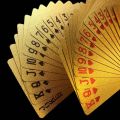 New Gold Currency Pattern Golden Playing Cards Waterproof PET/PVC Plastic Poker Dollars EUR JPY GBP Gold Foil Poker Card Europe. 