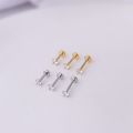 2pcs Stainless Steel Piercing Tragus Stud Earrings, Crystal Labret Small Ear Stud Helix Cartilage Earring for Women Body Jewelry. 