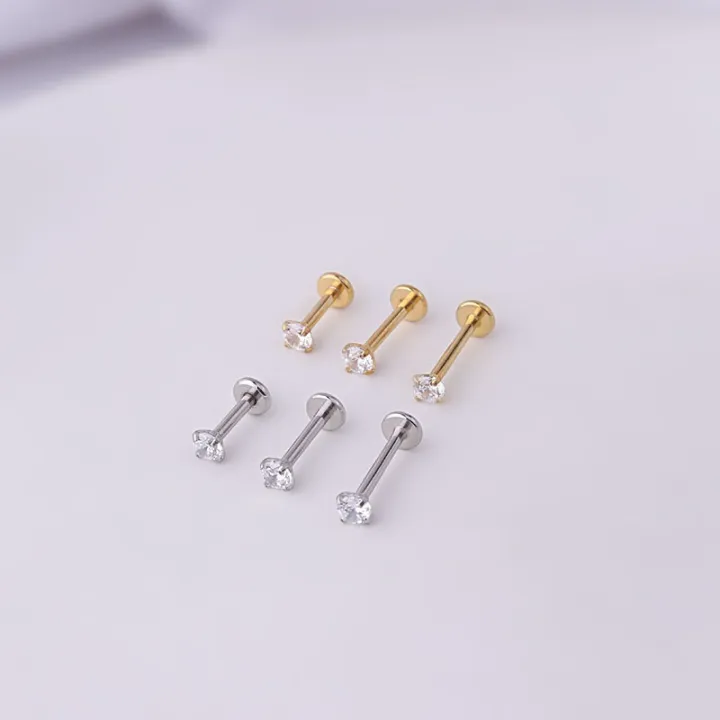 2pcs%20Stainless%20Steel%20Piercing%20Tragus%20Stud%20Earrings,%20Crystal%20Labret%20Small%20Ear%20Stud%20Helix%20Cartilage%20Earring%20for%20Women%20Body%20Jewelry%20-%20Image%203